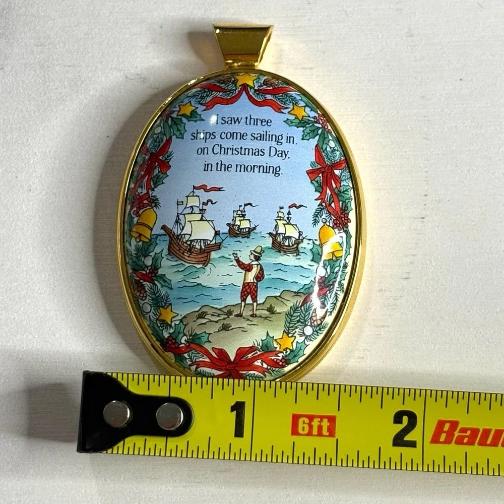 Halcyon Days Enamels Christmas 1992 I Saw Three Ships Pendant Limited Edition 83